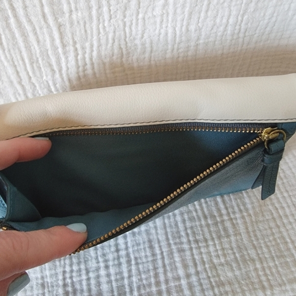 Fossil patchwork foldover leather clutch wallet - Picture 5 of 9